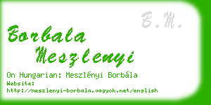 borbala meszlenyi business card