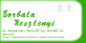 borbala meszlenyi business card